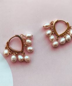Triangle Tassle Pearl Earrings Moxie