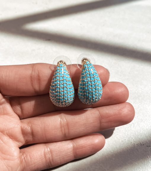 Turquoise Studded Drop Moxie