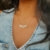 Mom Bubble Letter Necklace