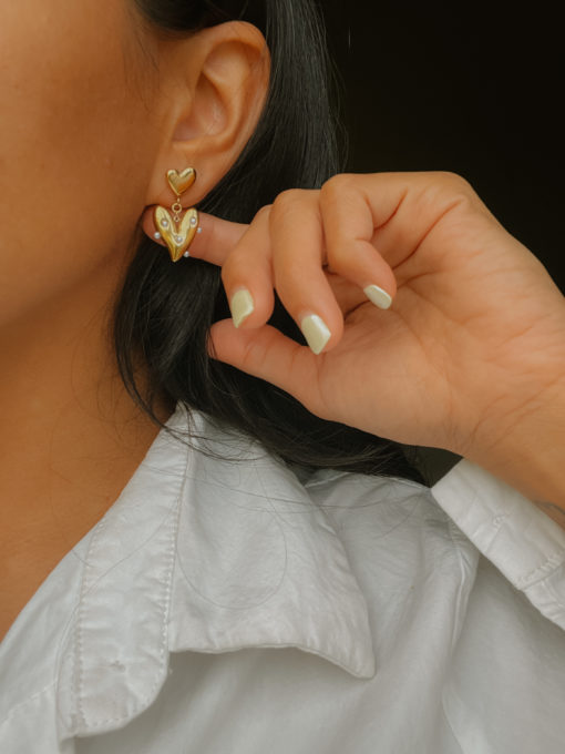 Heart Pearl Earring