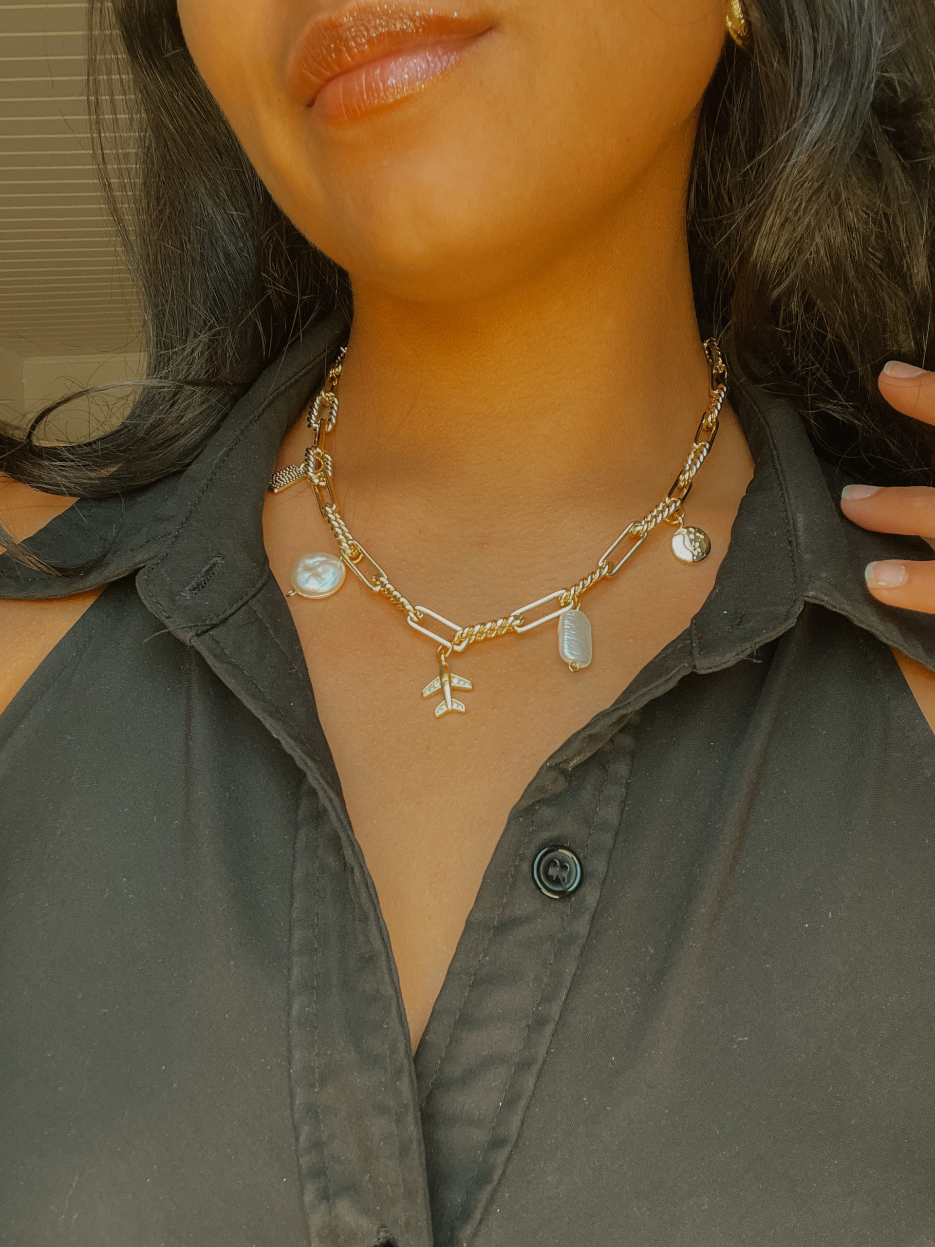Jetsetter Charm Necklace (Handmade)