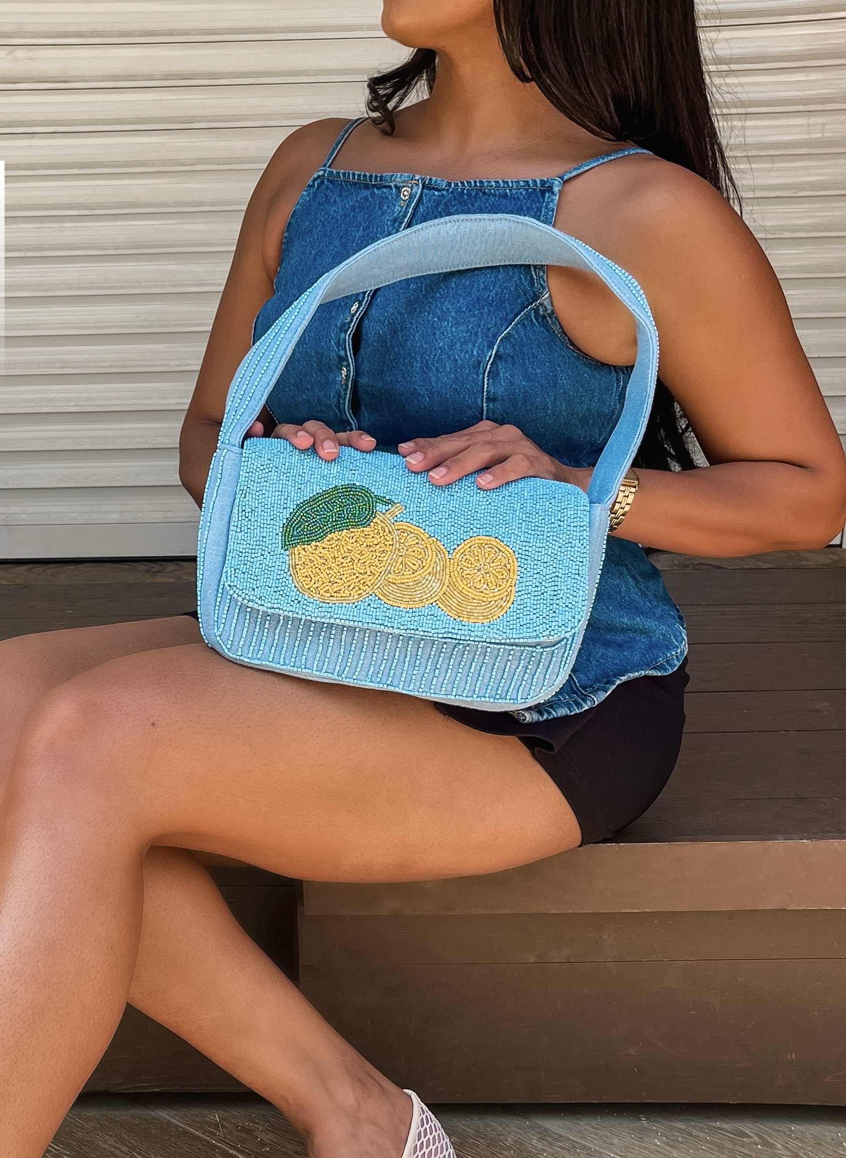 Lemonade Beaded Handbag