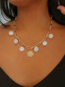 Perles et Coquillage Charm Necklace (Handmade)